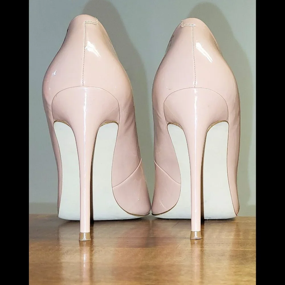 Women's EUC Steve Madden Daisie Dark Blush Patent Stiletto High Heel Pump US 9 - Picture 12 of 14